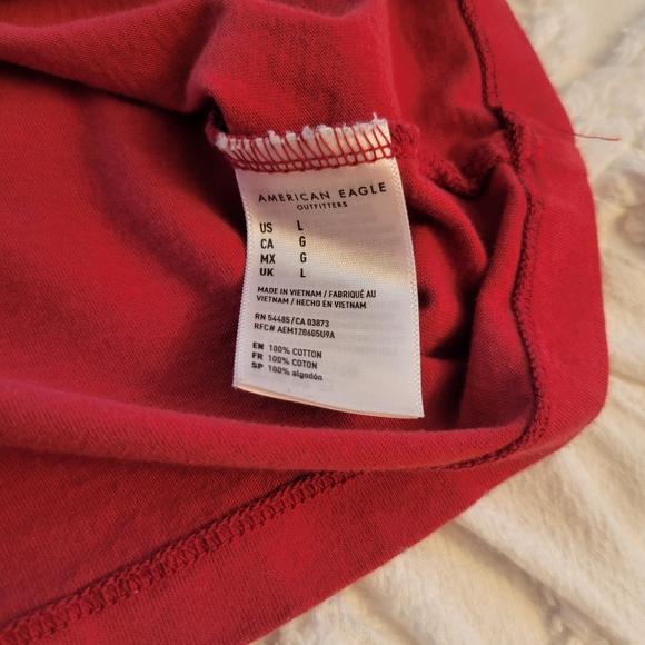 Mens Short Sleeve T-shirt American Eagle Red Large - Picture 4 of 7